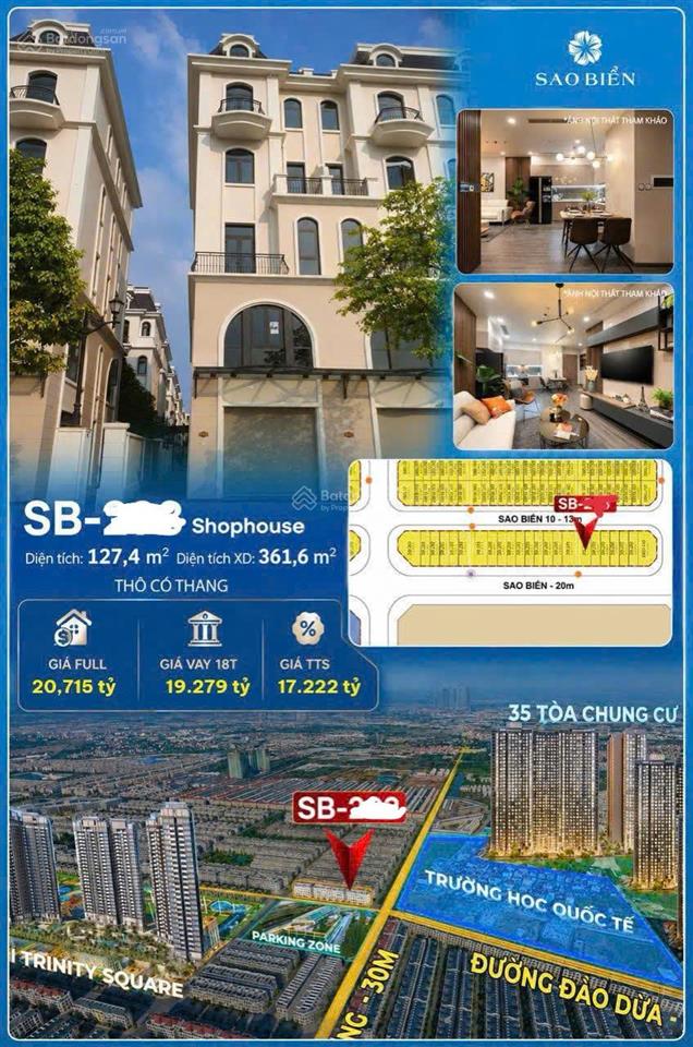 Bán gấp shophouse 2 mặt tiền phân khu sao biển  vinhomes ocean park 2  vị trí kinh doanh đắc địa