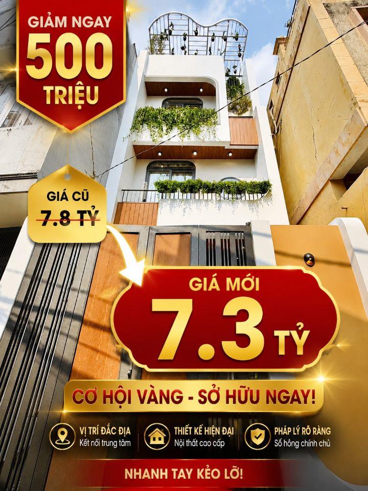 HẠ 500TR} Bán Gấp Nhà Nguyễn Văn Công, P3, Gò Vấp - 4x11=45m2 - 7.3 tỷ