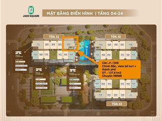 [cắt lỗ] chính chủ đi nước ngoài bán gấp căn góc hiếm tầng 15 view bể bơi jade square tây hồ tây