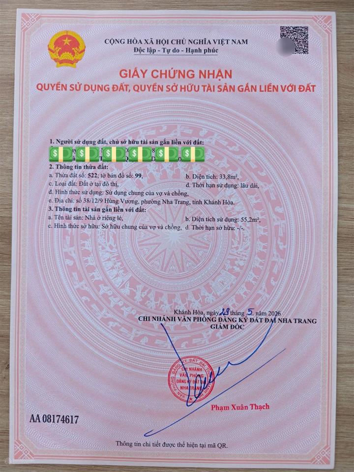 Bán nhà mặt phố 3 tầng mới đường hùng vương, phường nha trang, 4tỷ850 chính chủ uy tín