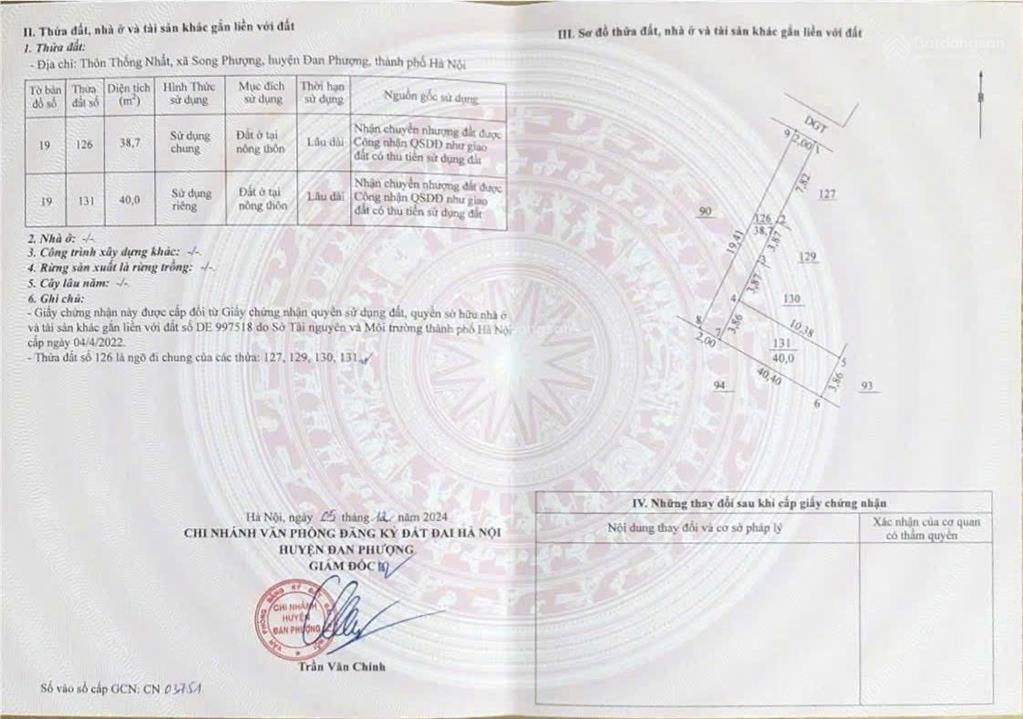 Chính chủ bán nhà 40m² x 4 tầng, 3 mặt thoáng, ô tô đỗ cửa tại đan phượng