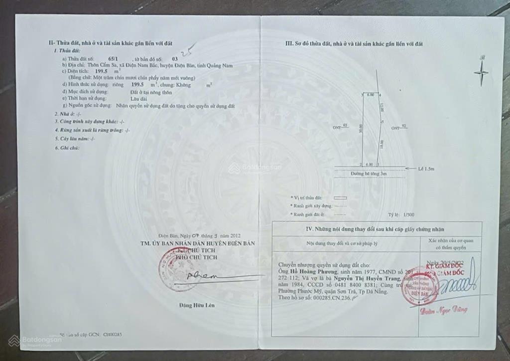 Bán đất tại phường điện nam bắc, điện bàn sát khu công nghiệp 199m2 giá chỉ 2.7 tỉ  0905 959 ***