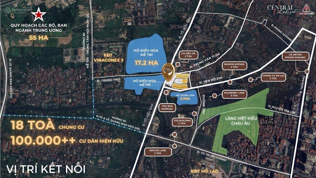 Chung cư central lakeside trung văn  sát thấp tầng  mặt đường tố hữu