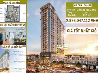 Căn 2pn view biển  full nội thất liền tường  nhận nhà 6/2026  có sổ