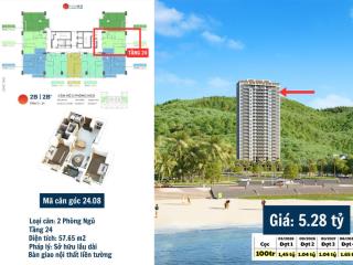 5,28 tỷ  căn 2pn tầng 24 gần penthouse  hiyori 350m ra biển  tt tiến độ chỉ cần trả trước 30%