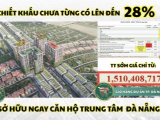 1,5 tỷ  sở hữu căn hộ trung tâm thành phố  chiết khấu giảm 27,5%