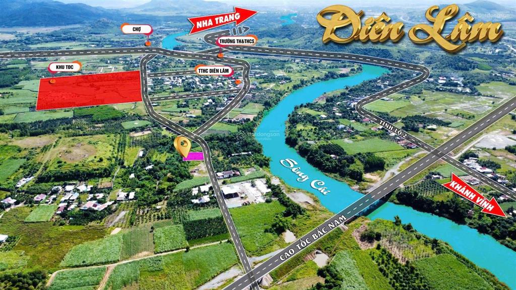 Mở bán đất diên lâm  diên khánh. diện tích 200m2 sau qh còn 138m2, ngang mỗi lô từ 5m