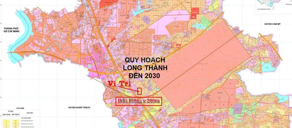 Đất 2 mặt tiền, trước sân bay quốc tế long thành, dt 150x200m, vuông vắn, giá 91 tỷ