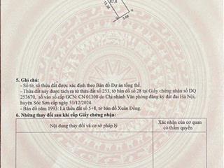 Đất full thổ cư gần trường đua ngựa sóc sơn