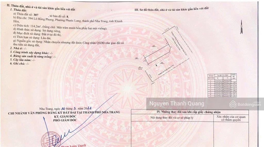 Nhà mặt đường kinh doanh tttp nha trang cho thuê 23tr/tháng  14,5 tỷ  114m2  qh thành góc 2 md