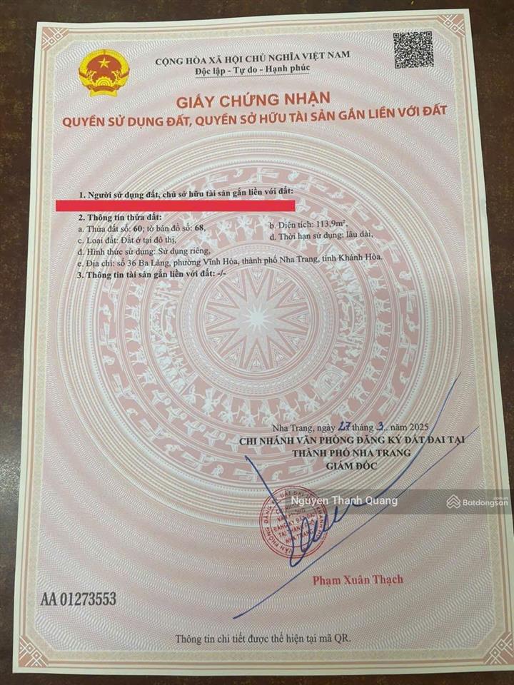 Nhà nha trang mặt đường kinh doanh khu vực biển hòn chồng 15 tỷ