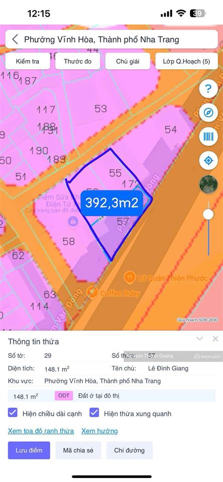 Đất phù hợp xây khách sạn mặt đường biển phạm văn đồng nha trang 392m2 ngang 20,8m