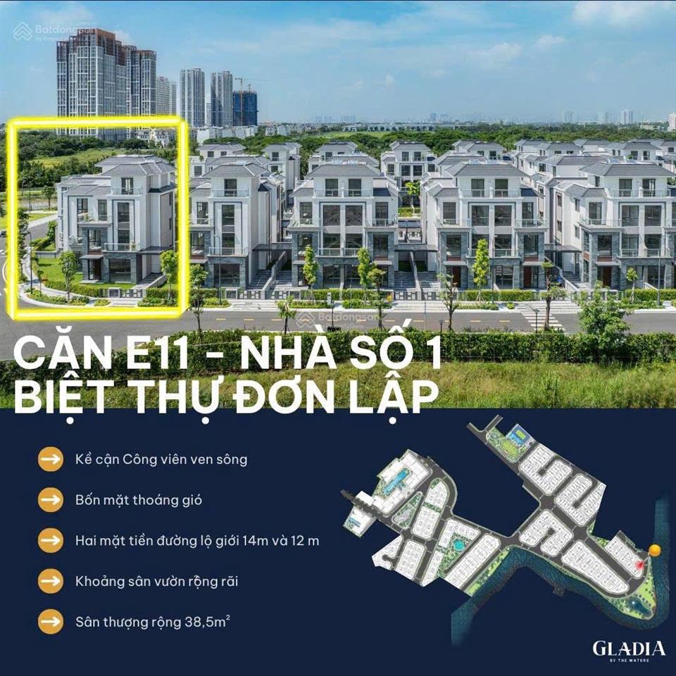 Biệt thự đơn lập mặt tiền giáp sông e11 độc bản khẳng định vị thế chủ nhân