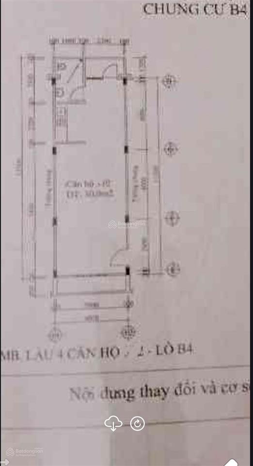 Chung cư lô b4, phường 3, quận 4, 50m²(4x12m), 2,38tỷ