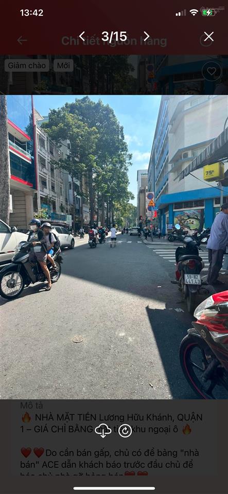 Chủ bán gấp nhà quận 1 10,5 tỷ mặt tiền lương hữu khánh, 41m2, 4 tầng, 4pn, 3wc
