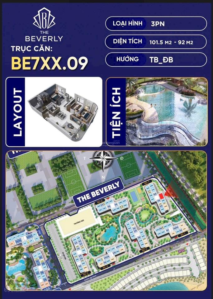 Chỉ hơn 3 tỷ sở hữu căn 1pn+ 53.8 view thoáng tại the beverly | vinhomes grand park q9