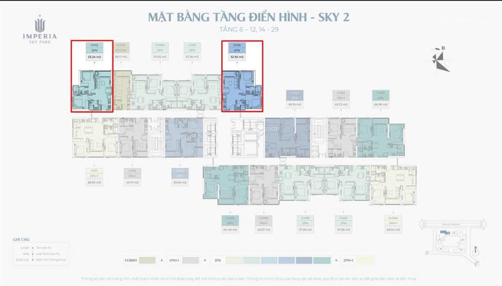 Căn hộ chung cư đẹp tại imperia sky park, 55m2, nhiều tiện ích