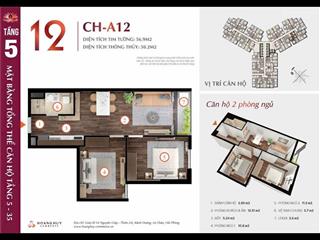 Căn thô hiếm hoi 2 ngủ 1 vệ sinh  2ty320  100%  tòa lotus  hoàng huy commerce