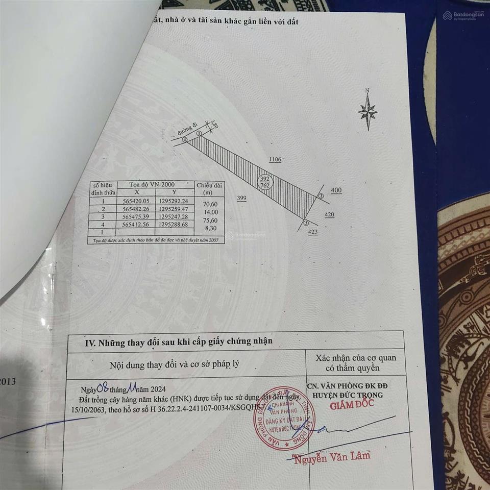 Bán đất tại thị trấn liên nghĩa, 2,9 tỷ, 762m2, huyện đức trọng, lâm đồng