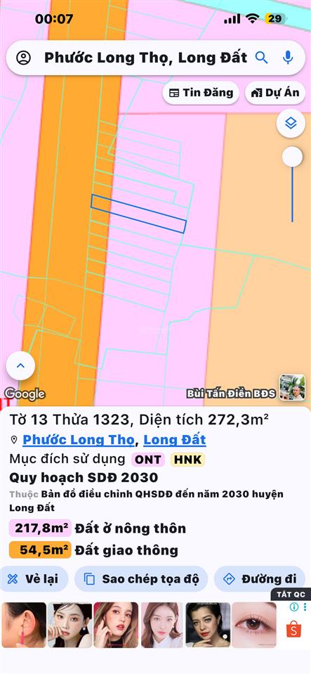 Bán đất chính chủ mặt tiền bốn làn xe