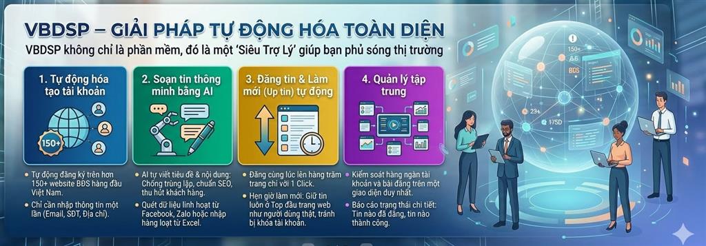 Phần mềm đăng tin bất động sản tự động trên hơn 100 website mua bán và rao vặt nhà đất
