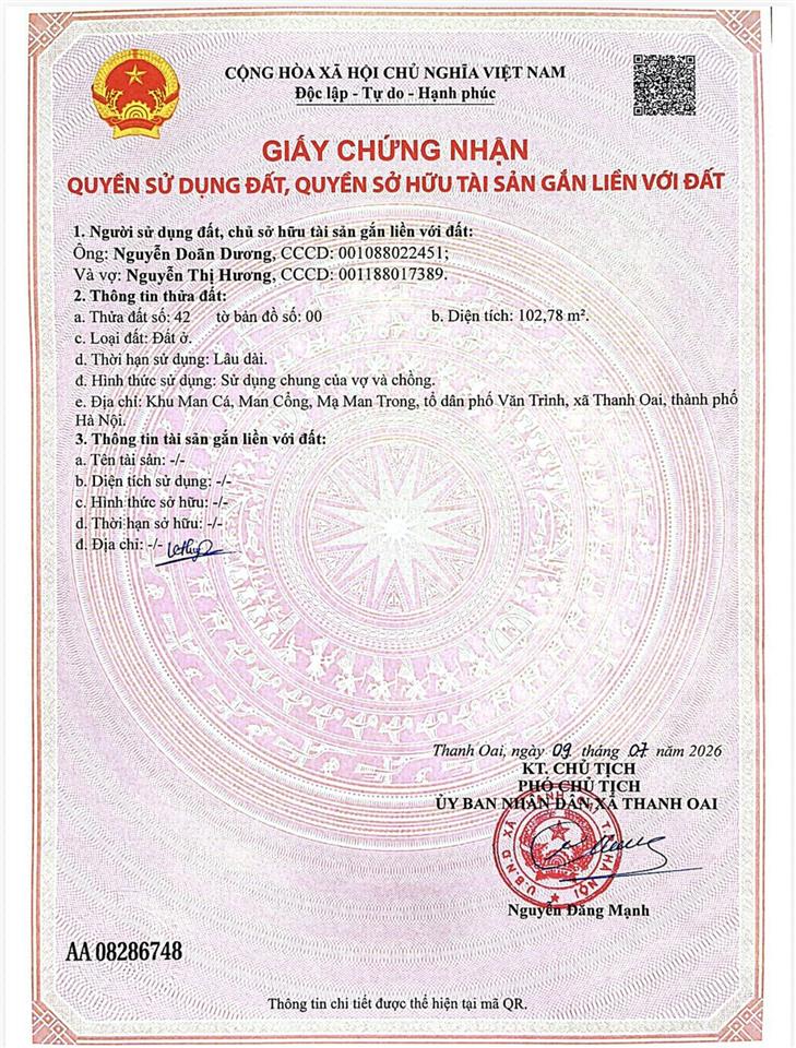 Bán đất tại khu đg man cá, 9,3 tỷ, 102,78m2, mặt tiền đẹp, tiện ích nhiều