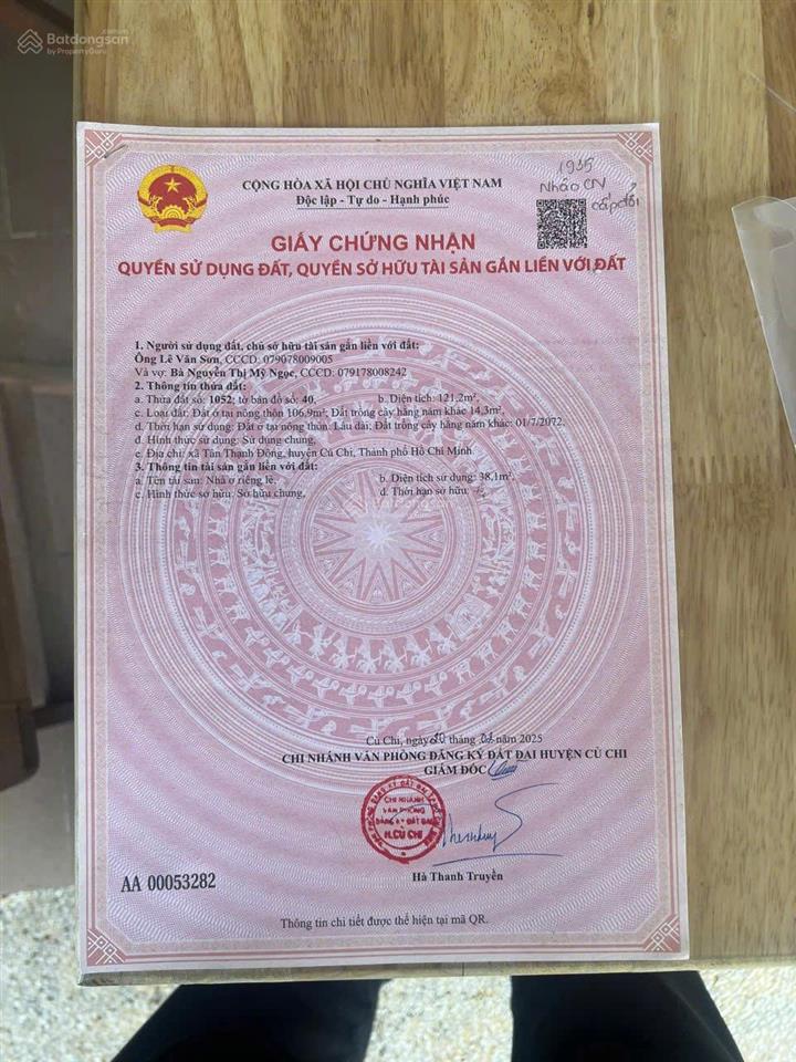 Bán nhà 1/ tl15 xã tân thạnh đông chính chủ đã hoàn công