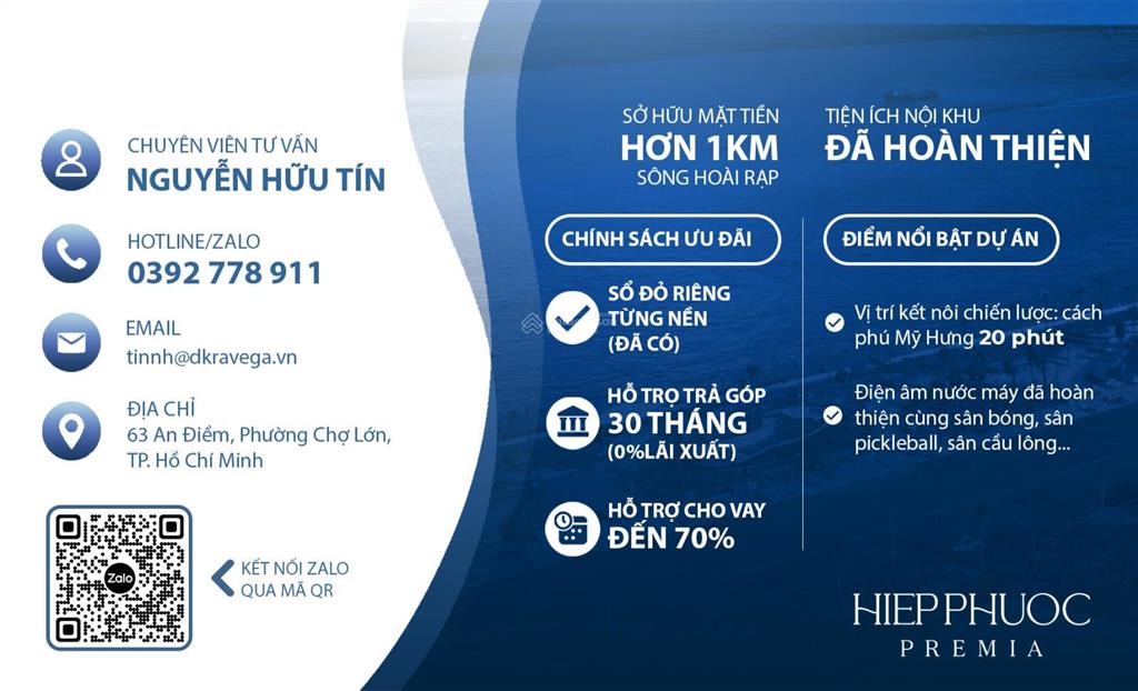 Chỉ 1,6 tỷ/nền sở hữu đất nền sổ đỏ ven sông tại hiệp phước premia  cách phú mỹ hưng 20 phút đi xe