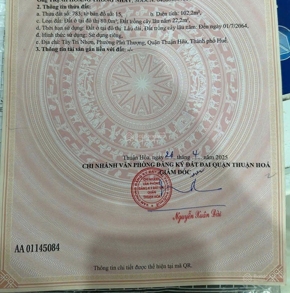 Chính chủ cần bán gấp nhà riêng giá rẻ 3 tầng103m2 phú thượng huế 4pn,4wc