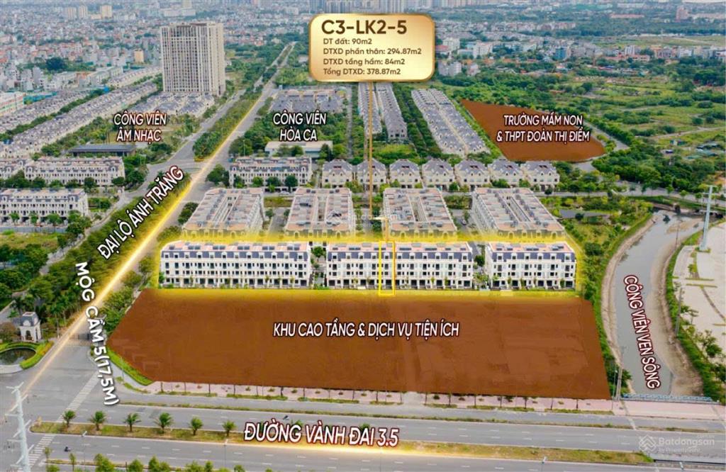 Cần bán gấp lô liền kề shophouse 2 mặt tiền 90m