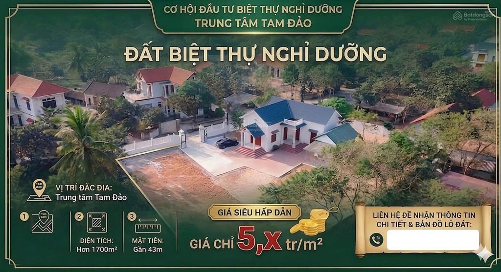 Bán đất tặng biệt thự 1747.3m2 giá 5. x/m2 nghỉ dưỡng đầu tư đều rất tốt tại đại đình phú thọ