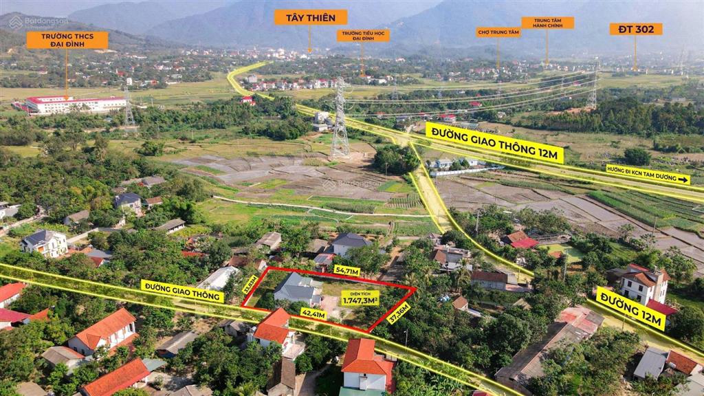 Bán đất tặng biệt thự 1747.3m2 giá 5. x/m2 nghỉ dưỡng đầu tư đều rất tốt tại đại đình phú thọ