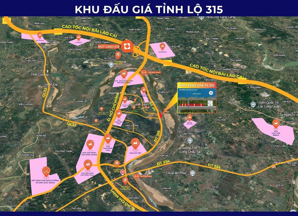 Bán đất 150m2 full thổ cư 1,645 tỷ mặt đường tỉnh lộ 315, tam nông, phú thọ
