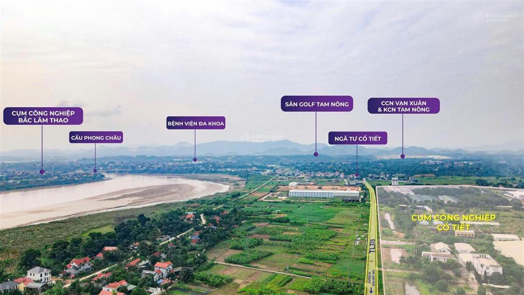 Bán đất 150m2 full thổ cư 1,645 tỷ mặt đường tỉnh lộ 315, tam nông, phú thọ