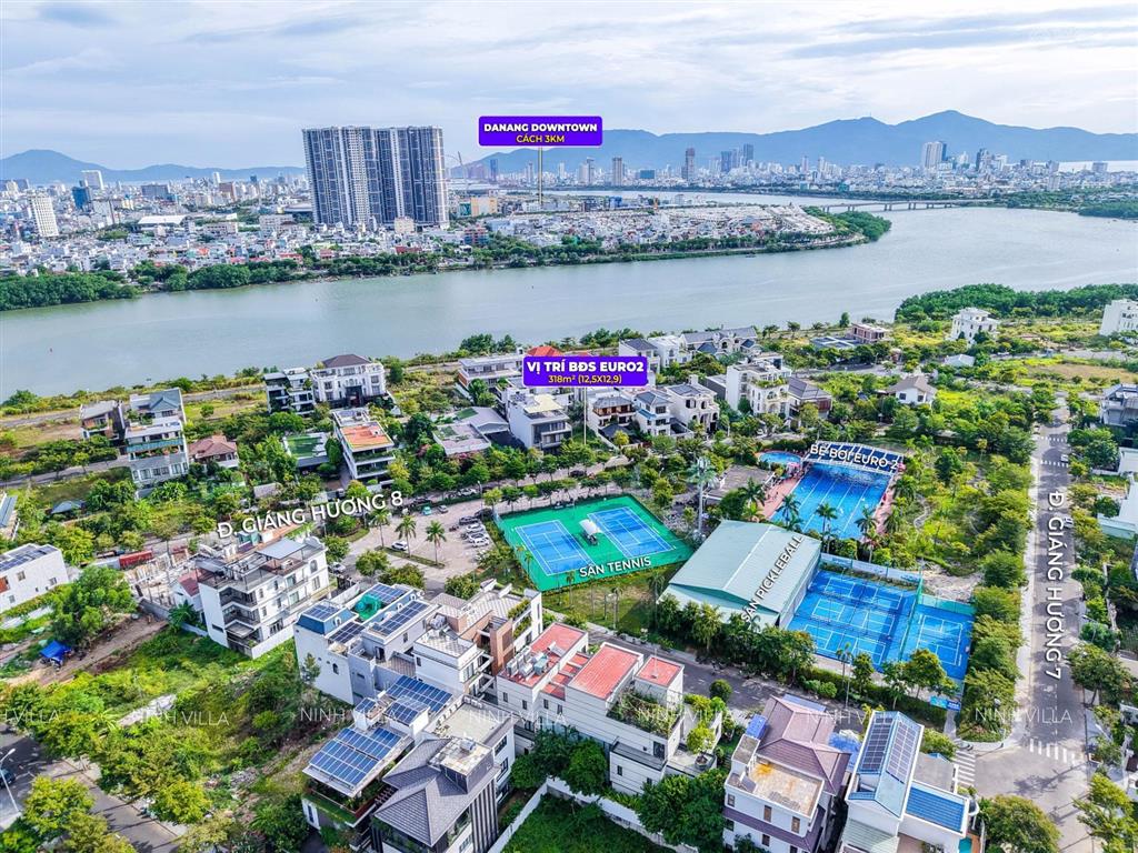 Bán đất biệt thự euro village 2 đường giáng hương 8  view công viên siêu hiếm