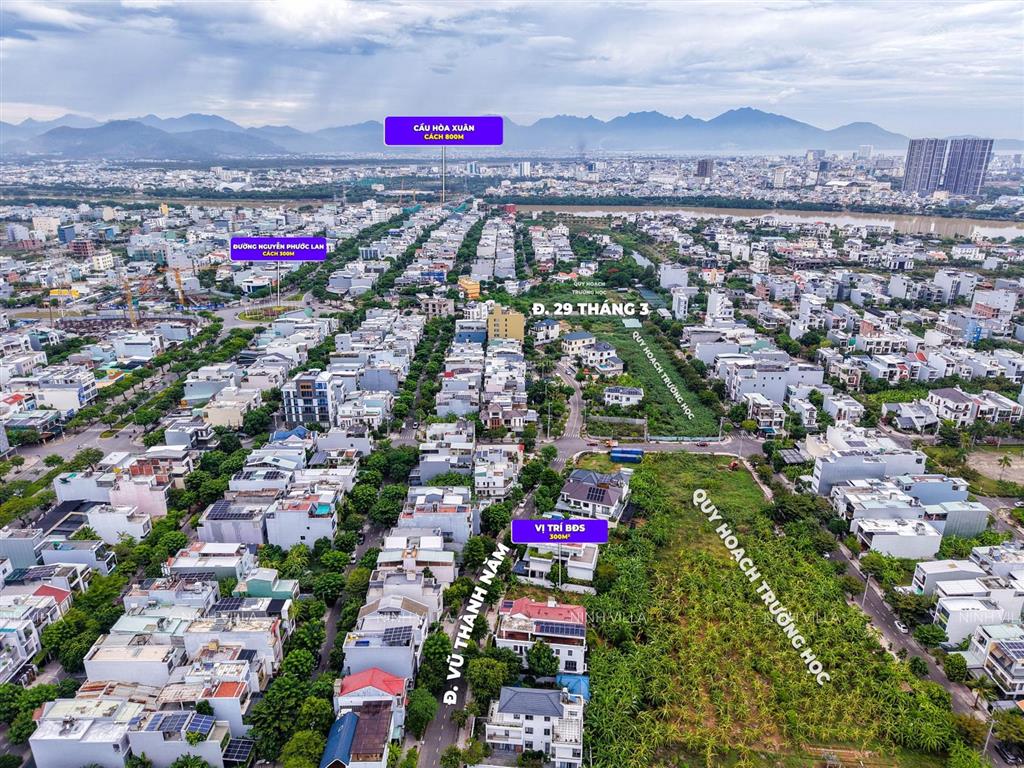 Bán lô biệt thự 300m2 đường vũ thành năm, cách trục chính nguyễn phước lan 200m