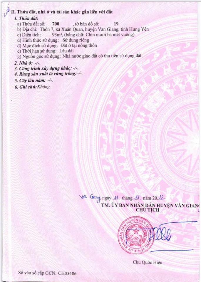 Chỉ 5,x tỷ sở hữu ngay lô đất 93m tại thôn 7 xuân quan  văn giang  hưng yên ( phụng công 