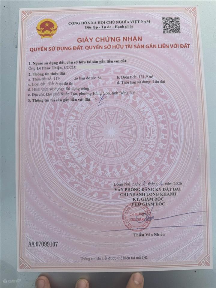 Chính chủ bán ngân hàng định giá 910 triệu, cho vay hơn 700. đất ở đô thị sổ hồng,  0919 008 ***