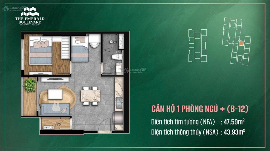 Căn hộ 45m² the emerald boulevard chỉ từ 2.8 tỷ | full tiện ích cao cấp