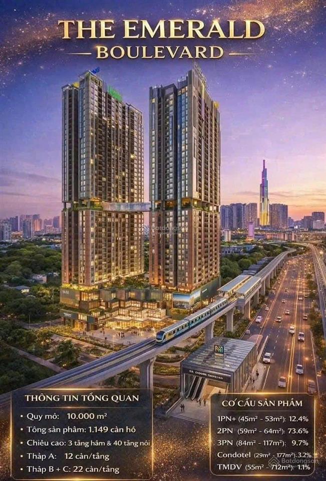 Studio the emerald boulevard chỉ từ 1.8 tỷ | mặt tiền ql13 giáp tp thủ đức