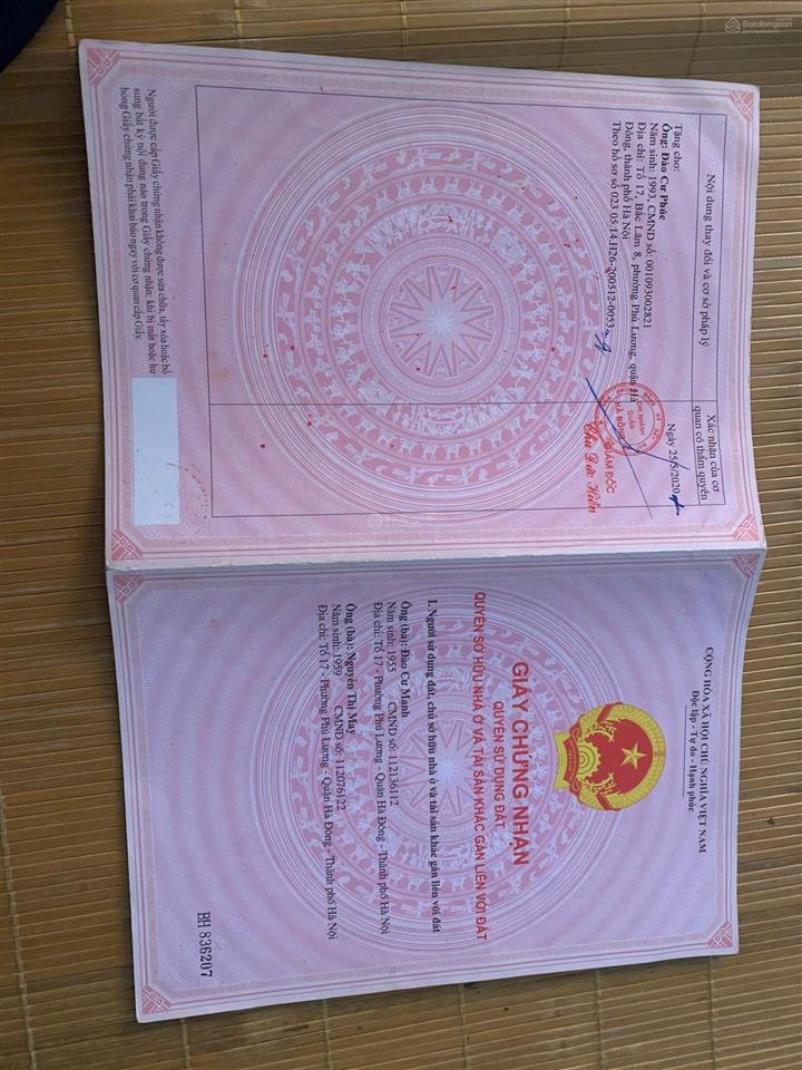 Bán nhà riêng tại tổ dân phố bắc lãm 8, đường thượng mạo, phú lương, hà đông, 115 triệu/m2  92.7m2