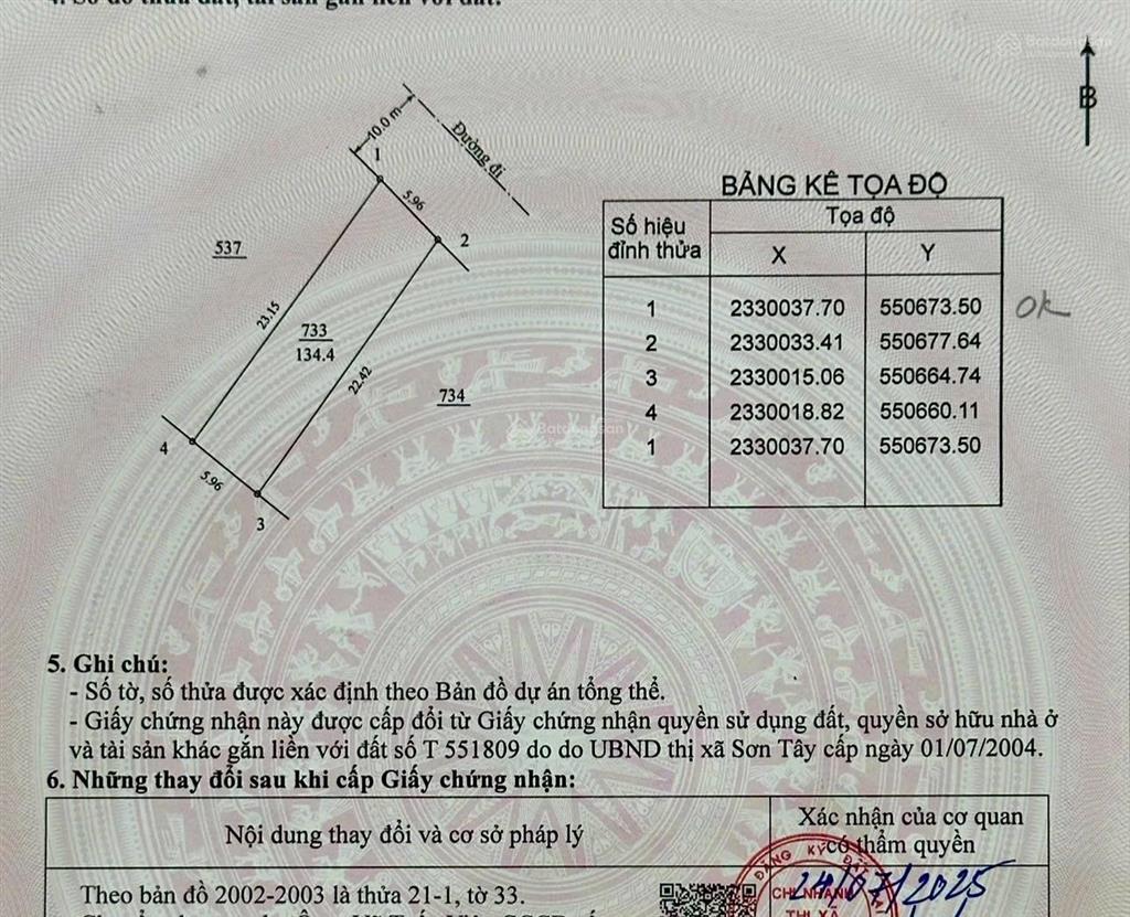 Bán đất tại sơn đông, 32 triệu/m2, 134 m2, pháp lý đầy đủ, chính chủ