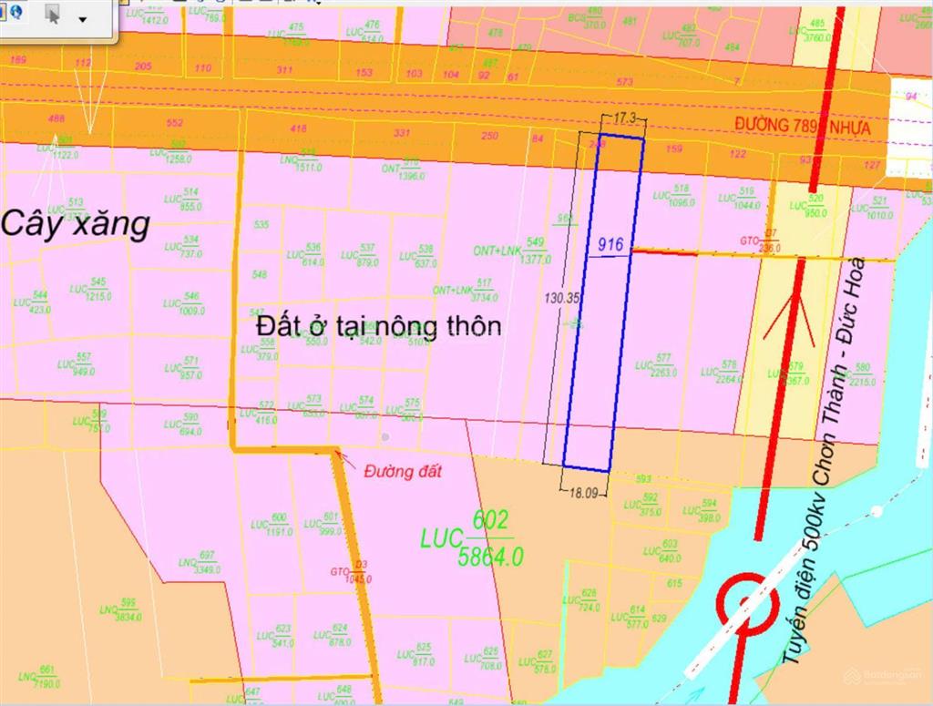 Bán đất diện tích 2279m2, có 200m2 thổ cư, giá siêu hời 6.5 tỷ tại đường 789, trảng bàng, tây ninh