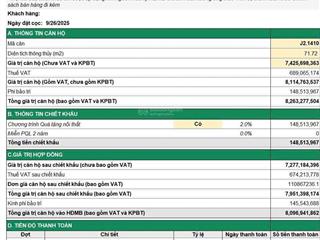 Cắt lỗ 300tr căn 2pn 2vs dự án jade square tầng trung