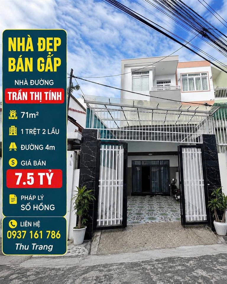 Bán nhà mặt tiền 1 trệt 2 lầu trần thị tính, nha trang 71m2 giá 7,5 tỷ sổ hồng riêng