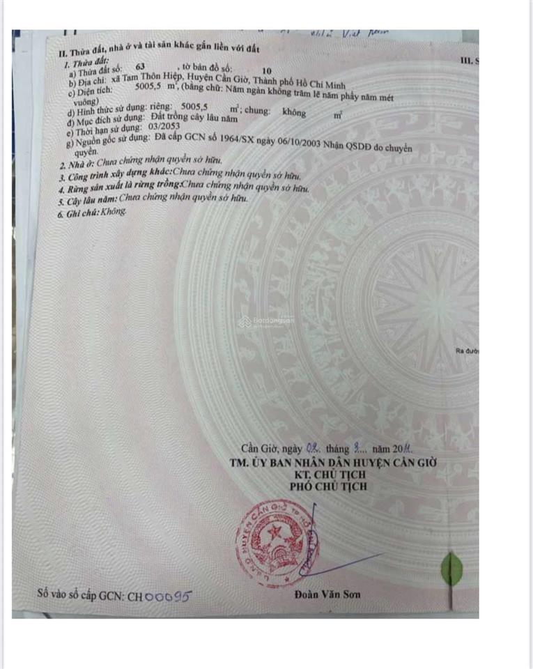 Bán đất đẹp tại tam thôn hiệp, 20 tỷ, 5005.5m2 giá rẻ nhất khu vực