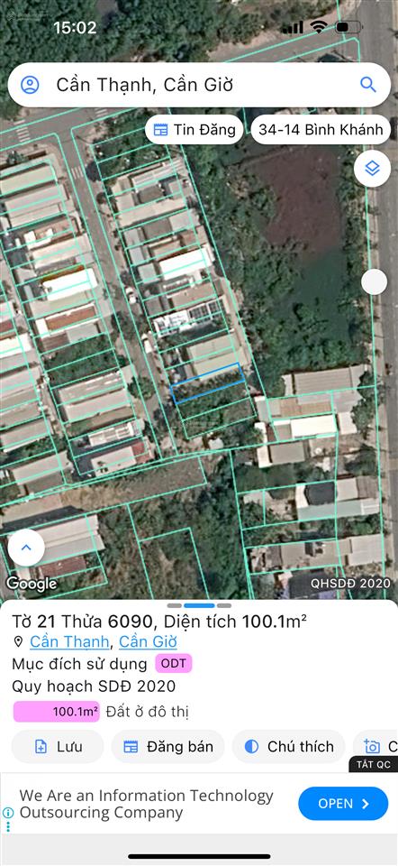 Đất bán cần giờ, 2mt đường trước 16m sau 4,5m full thổ cư, giá trọn sổ 5ti2