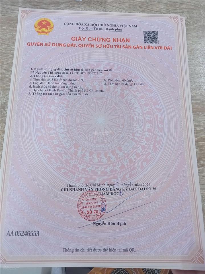 Đất bán nằm trong kdc đông đúc! giá đầu tư