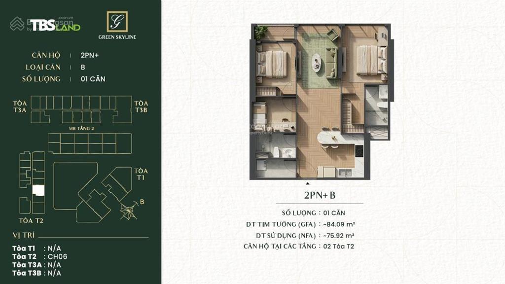 Căn hộ green skyline tbs land nhận nhà tháng 12/2026  xem thực tế trước khi cọc  chỉ từ 2 tỷ 750