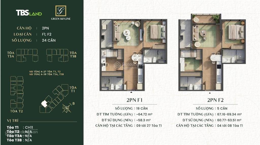 Căn hộ green skyline tbs land nhận nhà tháng 12/2026  xem thực tế trước khi cọc  chỉ từ 2 tỷ 750